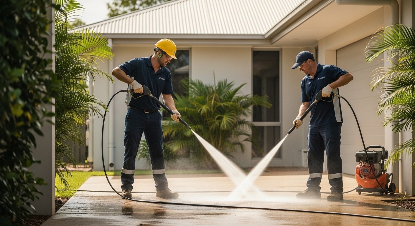 Venetian Blind Cleaning team member completing a professional clean in Darwin